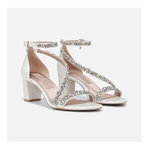 Naturalizer Pinina Tornai Women's Ahava Dress Sandal White Satin & Rhinestone